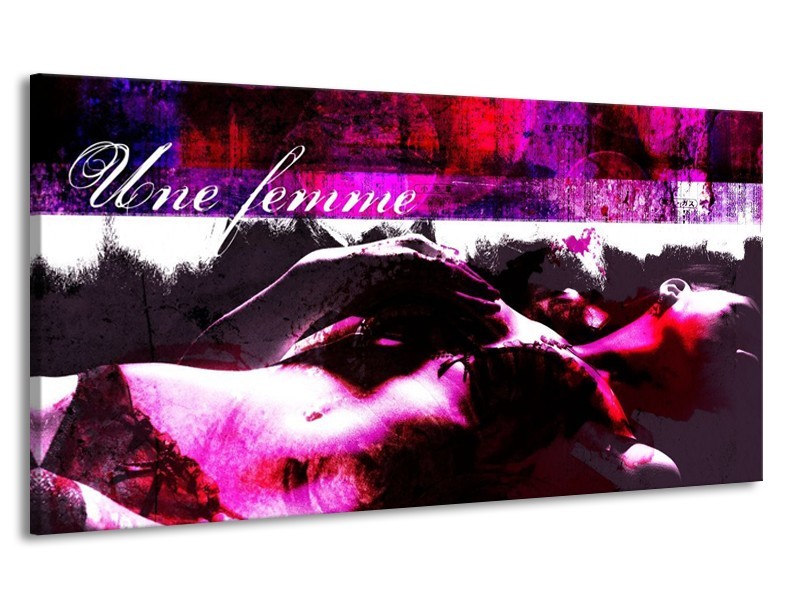 Canvas schilderij Lichaam | Paars, Wit, Zwart | 170x90cm 1Luik
