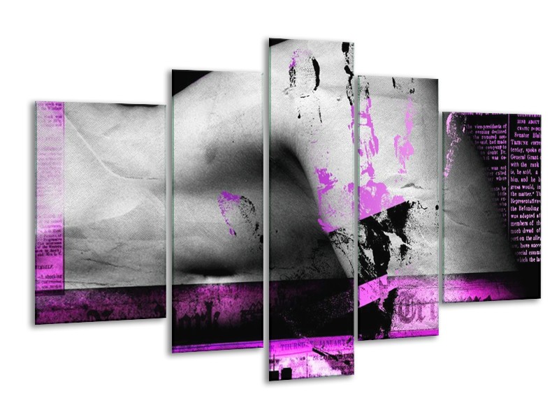 Glas schilderij Lichaam | Paars, Grijs, Zwart | 170x100cm 5Luik