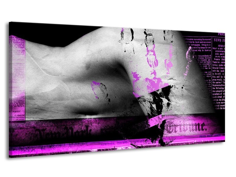 Canvas schilderij Lichaam | Paars, Grijs, Zwart | 170x90cm 1Luik