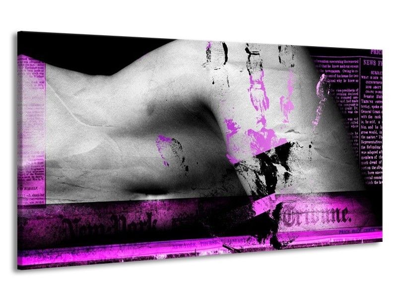 Canvas schilderij Lichaam | Paars, Grijs, Zwart | 190x100cm 1Luik