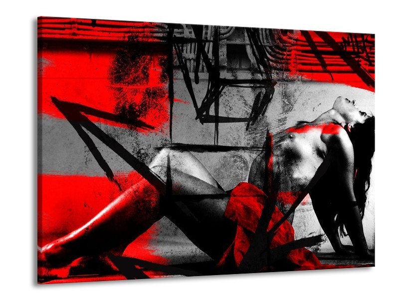 Canvas schilderij Lichaam | Rood, Grijs, Zwart | 100x70cm 1Luik