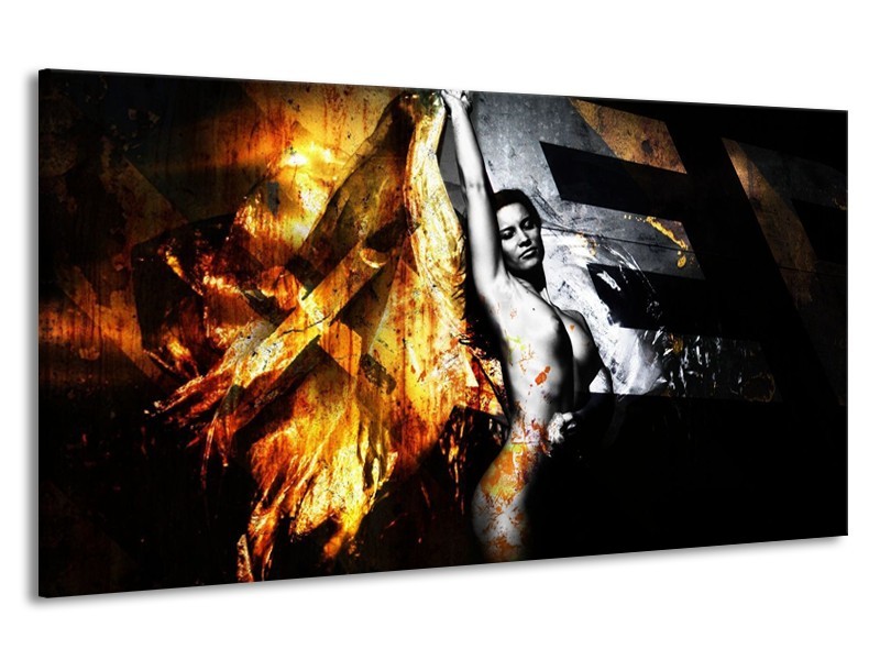Canvas schilderij Lichaam | Goud, Zwart, Grijs | 190x100cm 1Luik