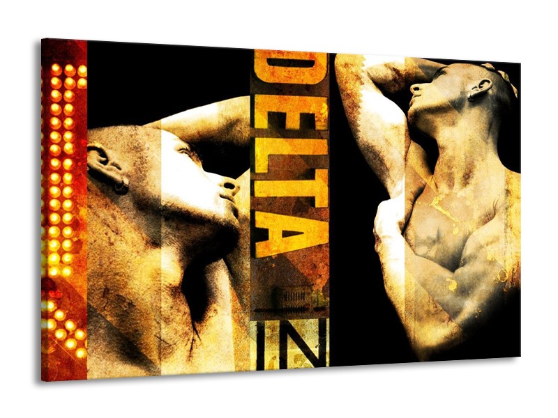 Canvas schilderij Lichaam | Geel, Goud, Zwart | 140x90cm 1Luik