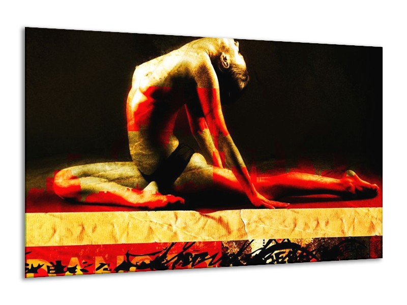 Canvas schilderij Lichaam | Rood, Zwart, Goud | 120x70cm 1Luik