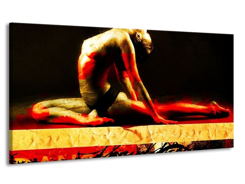 Canvas schilderij Lichaam | Rood, Zwart, Goud | 170x90cm 1Luik