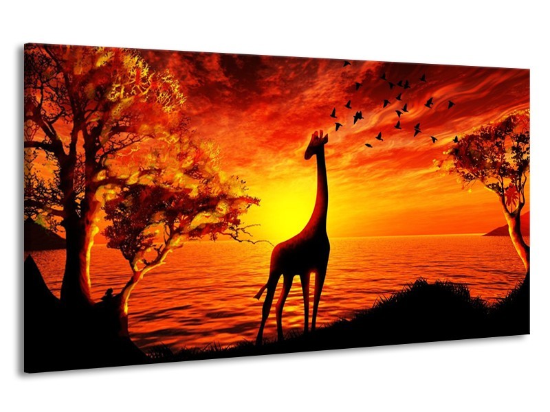 Canvas schilderij Dieren | Geel, Oranje, Zwart | 190x100cm 1Luik