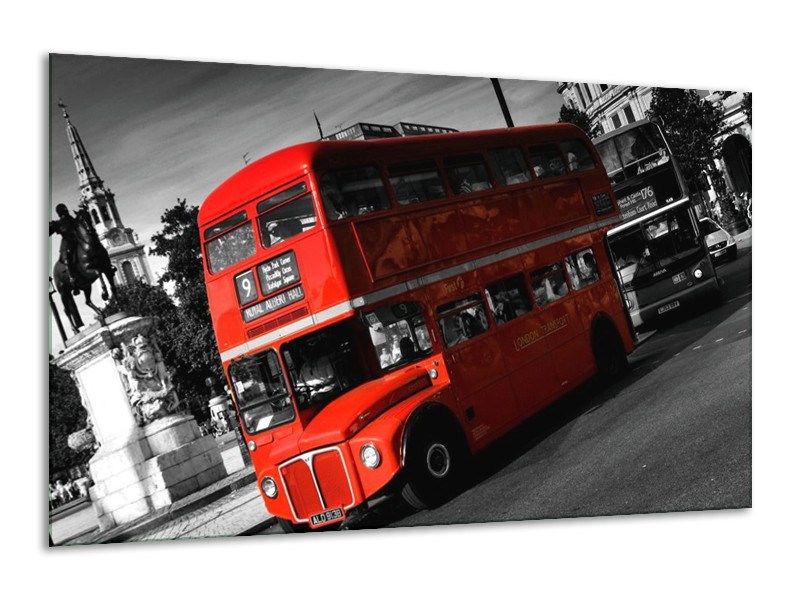 Canvas schilderij Londen | Rood, Zwart, Grijs | 120x70cm 1Luik