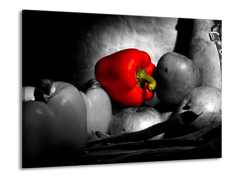 Canvas schilderij Groente | Rood, Grijs, Zwart | 100x70cm 1Luik