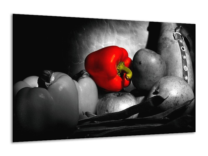 Canvas schilderij Groente | Rood, Grijs, Zwart | 120x70cm 1Luik