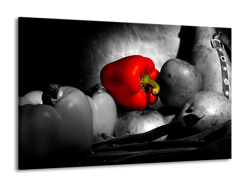 Canvas schilderij Groente | Rood, Grijs, Zwart | 140x90cm 1Luik