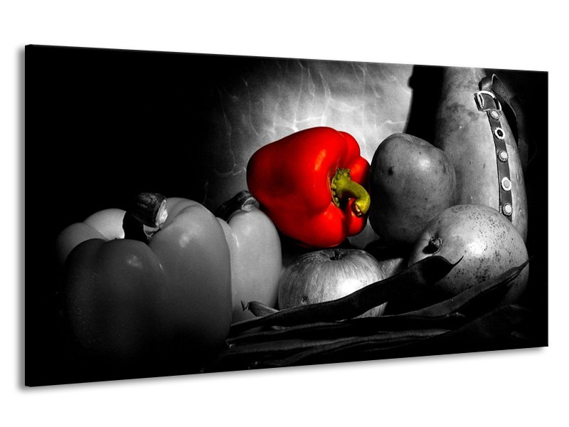 Canvas schilderij Groente | Rood, Grijs, Zwart | 190x100cm 1Luik