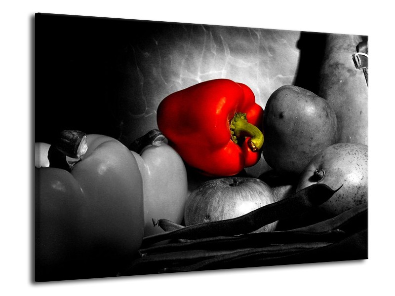 Canvas schilderij Groente | Rood, Grijs, Zwart | 70x50cm 1Luik