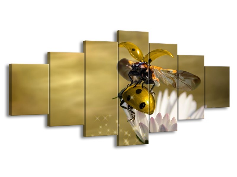 Canvas schilderij Natuur | Geel, Goud, Wit | 210x100cm 7Luik