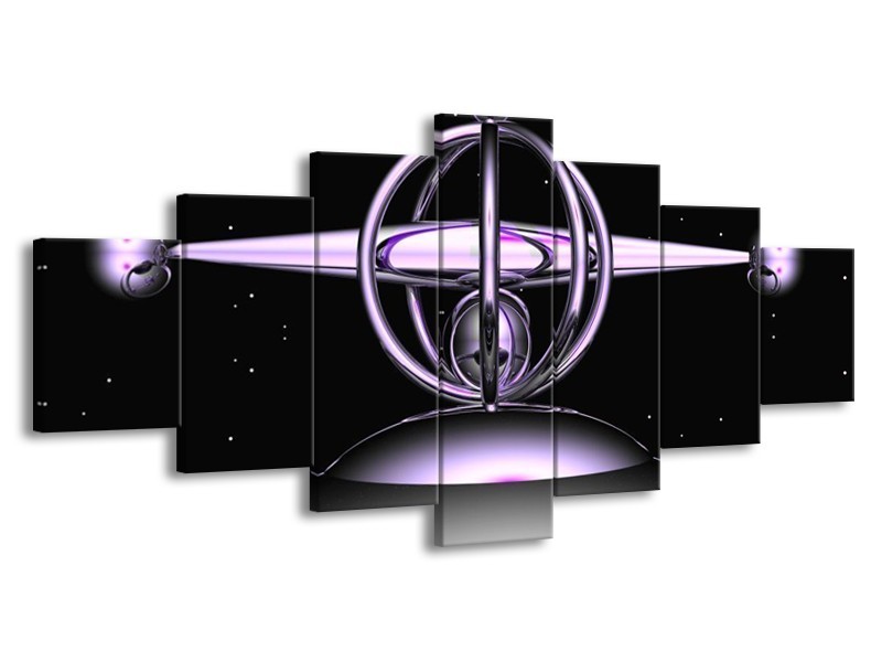 Glas schilderij Abstract | Paars, Grijs, Zwart | 210x100cm 7Luik