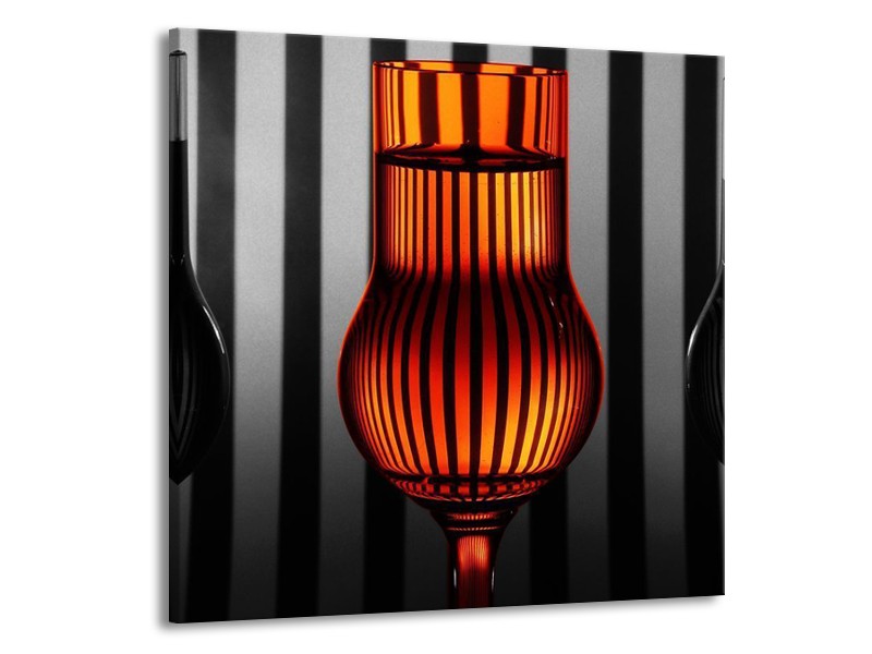 Glas schilderij Glas | Oranje, Zwart, Grijs | 50x50cm 1Luik