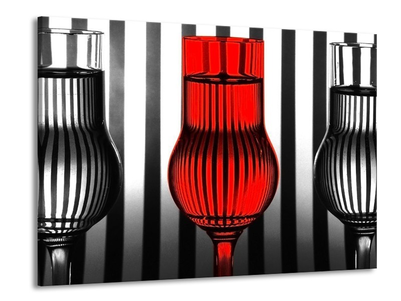 Canvas schilderij Glas | Rood, Zwart, Grijs | 100x70cm 1Luik
