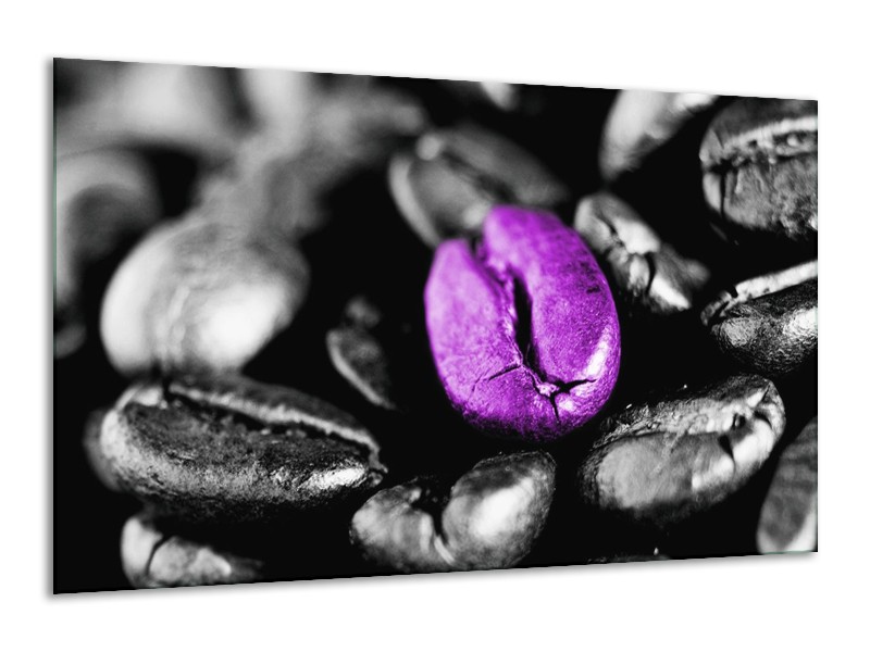 Canvas schilderij Koffie | Paars, Zwart, Grijs | 120x70cm 1Luik