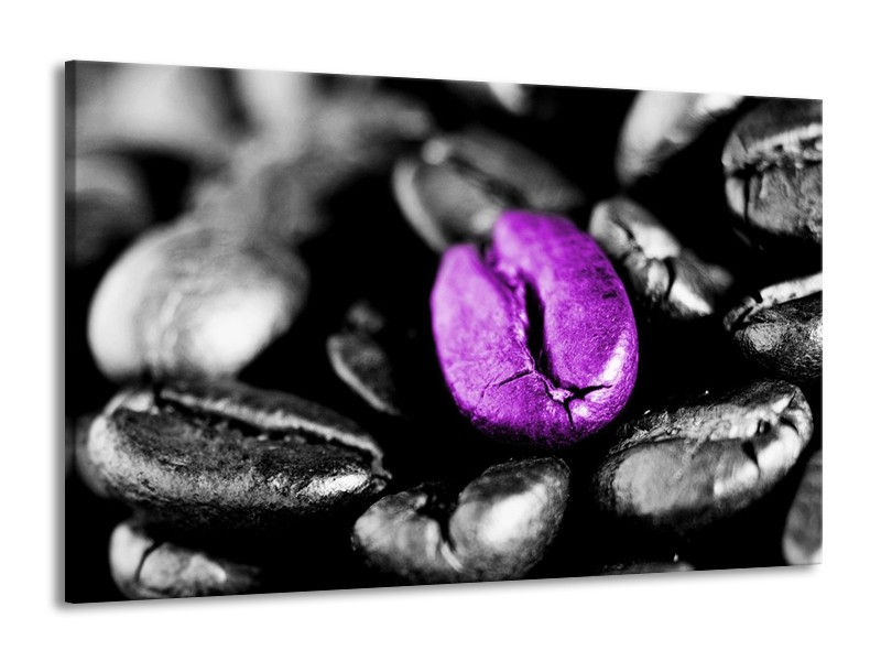 Canvas schilderij Koffie | Paars, Zwart, Grijs | 140x90cm 1Luik