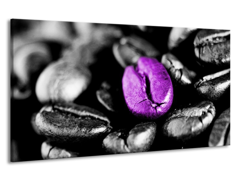 Canvas schilderij Koffie | Paars, Zwart, Grijs | 190x100cm 1Luik