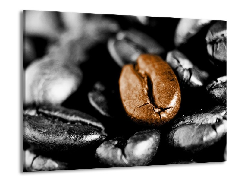 Canvas schilderij Koffie | Bruin, Zwart, Grijs | 100x70cm 1Luik
