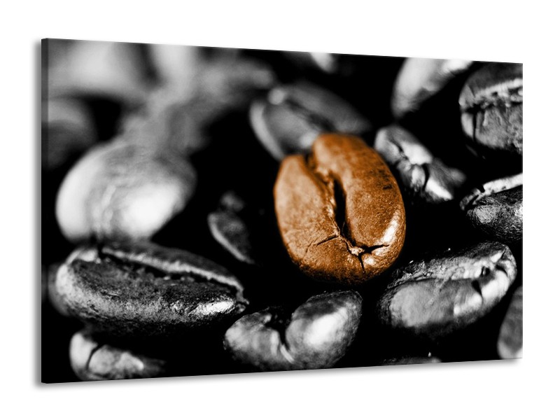 Canvas schilderij Koffie | Bruin, Zwart, Grijs | 140x90cm 1Luik