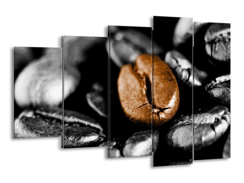 Canvas schilderij Koffie | Bruin, Zwart, Grijs | 150x100cm 5Luik
