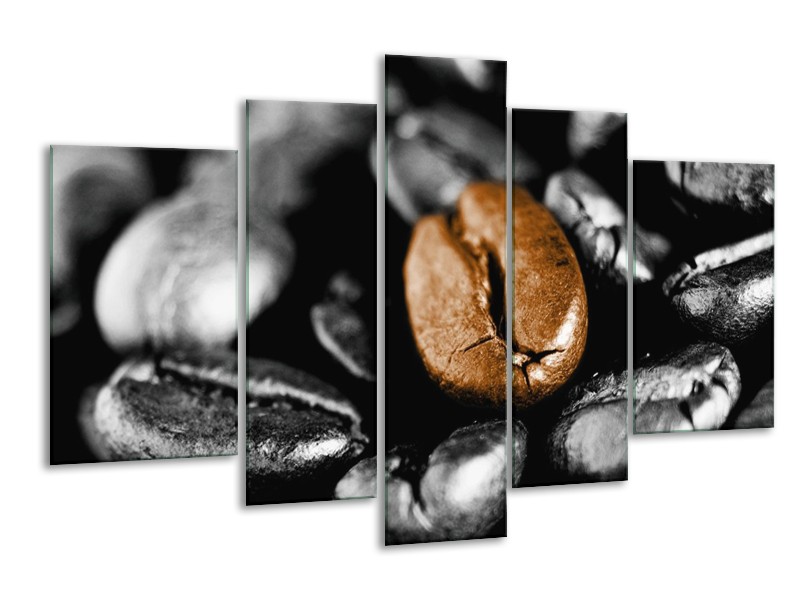 Canvas schilderij Koffie | Bruin, Zwart, Grijs | 170x100cm 5Luik