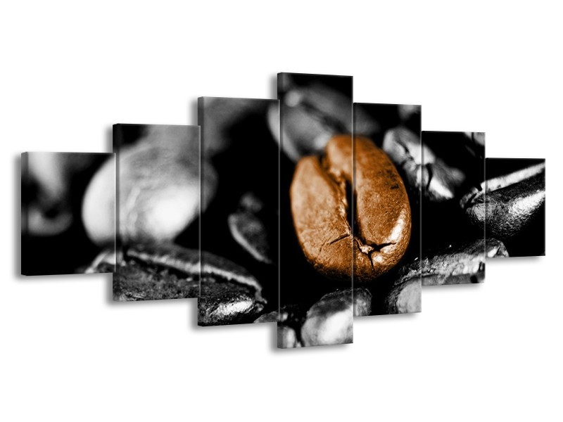Canvas schilderij Koffie | Bruin, Zwart, Grijs | 210x100cm 7Luik