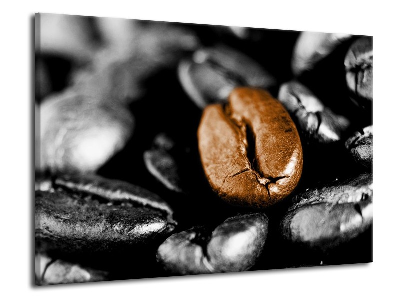 Canvas schilderij Koffie | Bruin, Zwart, Grijs | 70x50cm 1Luik