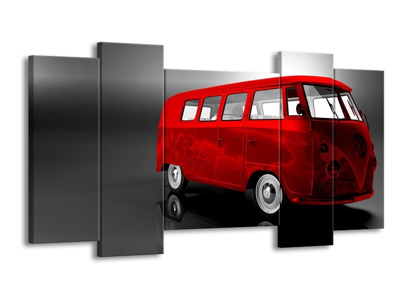 Glas schilderij Auto | Rood, Zwart, Grijs | 120x65cm 5Luik