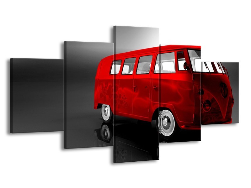 Glas schilderij Auto | Rood, Zwart, Grijs | 150x80cm 5Luik