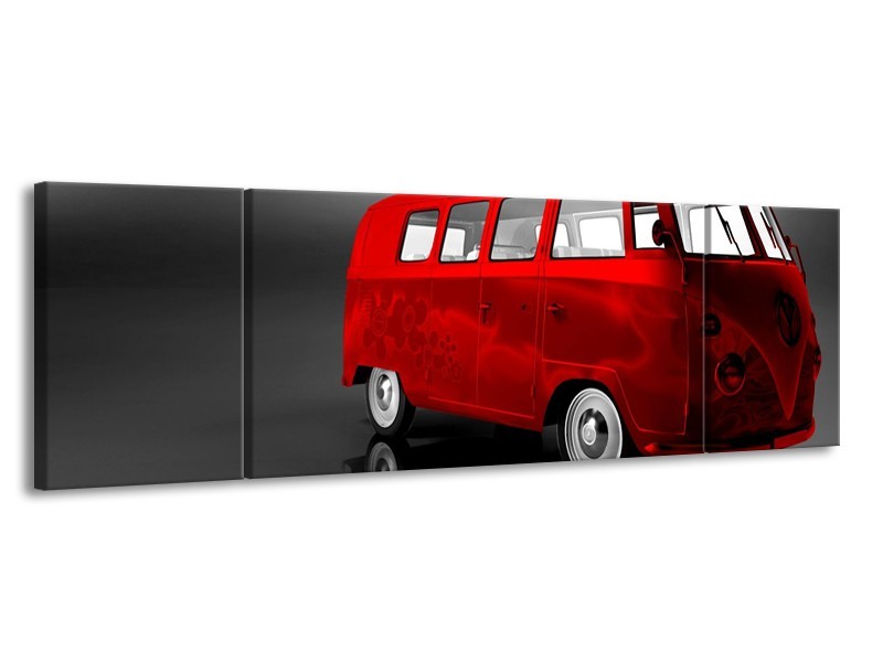 Glas schilderij Auto | Rood, Zwart, Grijs | 170x50cm 3Luik