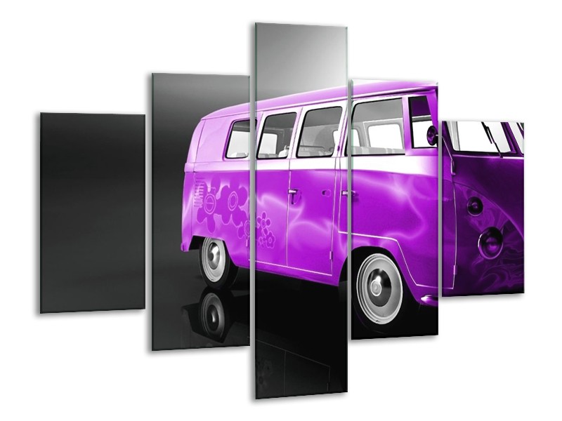 Glas schilderij Auto | Paars, Zwart, Grijs | 100x70cm 5Luik