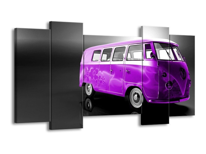 Glas schilderij Auto | Paars, Zwart, Grijs | 120x65cm 5Luik