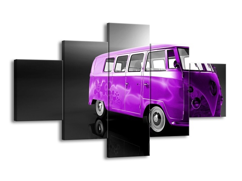 Glas schilderij Auto | Paars, Zwart, Grijs | 125x70cm 5Luik