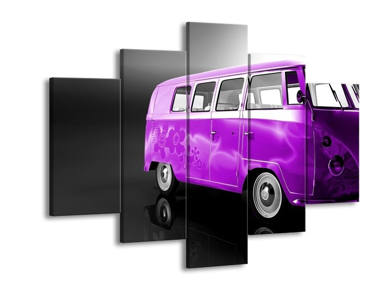 Glas schilderij Auto | Paars, Zwart, Grijs | 150x105cm 5Luik