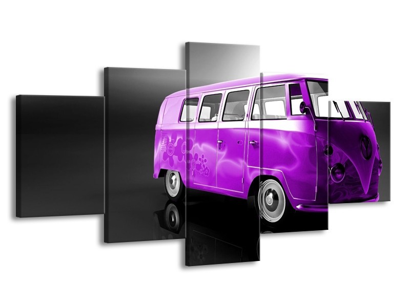 Glas schilderij Auto | Paars, Zwart, Grijs | 150x80cm 5Luik
