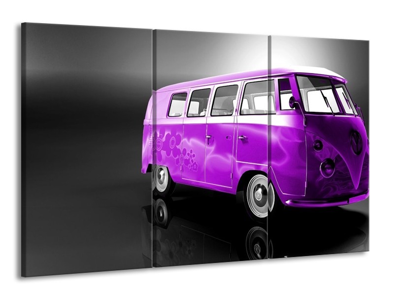 Glas schilderij Auto | Paars, Zwart, Grijs | 165x100cm 3Luik