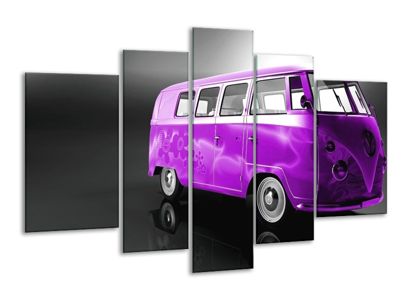 Glas schilderij Auto | Paars, Zwart, Grijs | 170x100cm 5Luik