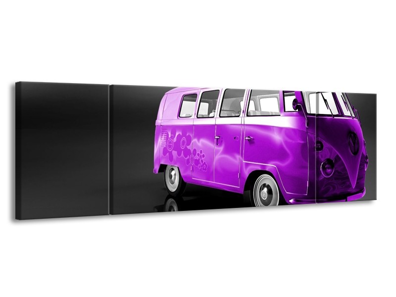 Glas schilderij Auto | Paars, Zwart, Grijs | 170x50cm 3Luik