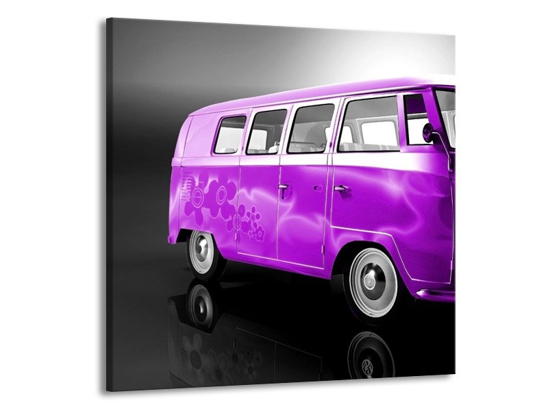 Glas schilderij Auto | Paars, Zwart, Grijs | 50x50cm 1Luik