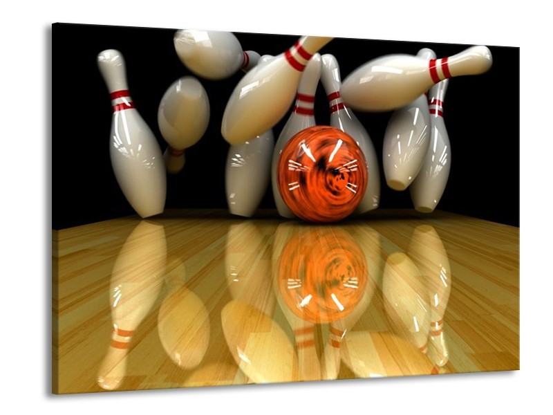 Canvas schilderij Bowlen | Wit, Rood, Geel | 100x70cm 1Luik