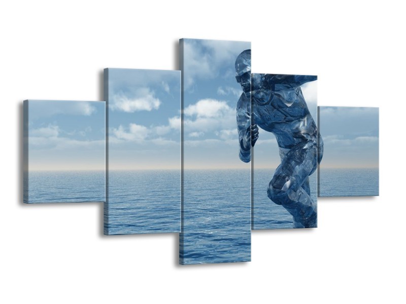Glas schilderij Water | Wit, Blauw | 125x70cm 5Luik