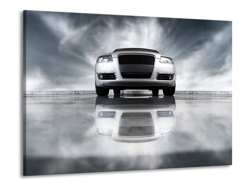 Glas schilderij Audi | Wit, Grijs, Zwart | 100x70cm 1Luik