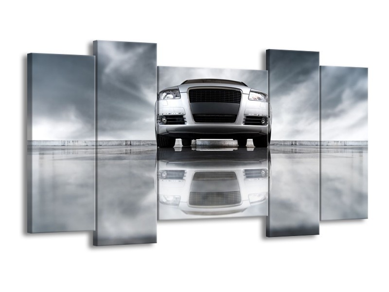 Glas schilderij Audi | Wit, Grijs, Zwart | 120x65cm 5Luik