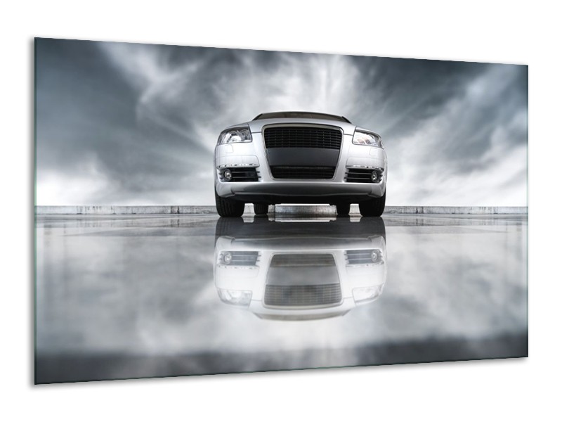 Glas schilderij Audi | Wit, Grijs, Zwart | 120x70cm 1Luik