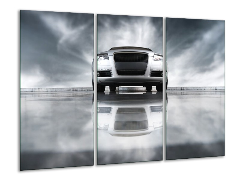 Canvas schilderij Audi | Wit, Grijs, Zwart | 120x80cm 3Luik