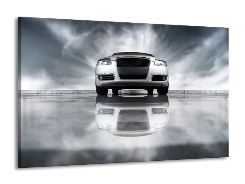Glas schilderij Audi | Wit, Grijs, Zwart | 140x90cm 1Luik