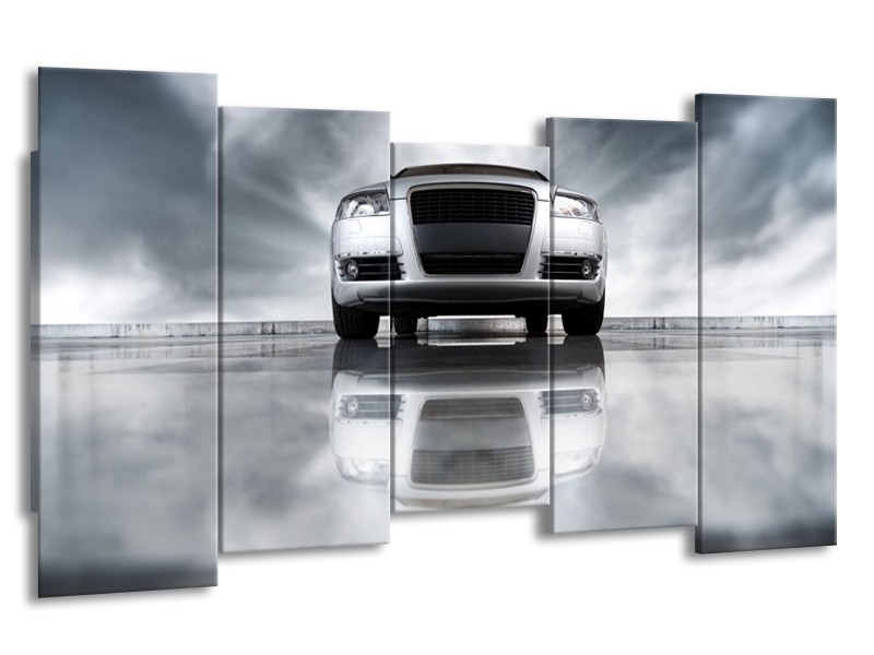 Canvas schilderij Audi | Wit, Grijs, Zwart | 150x80cm 5Luik