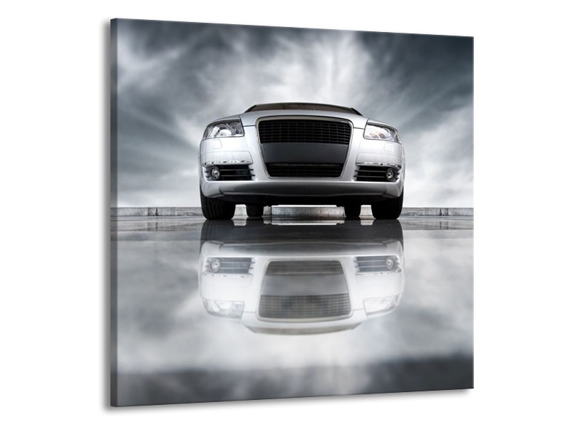 Glas schilderij Audi | Wit, Grijs, Zwart | 50x50cm 1Luik